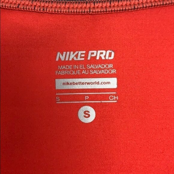 NIKE pro orange red V neck t-shirt - Picture 2 of 3